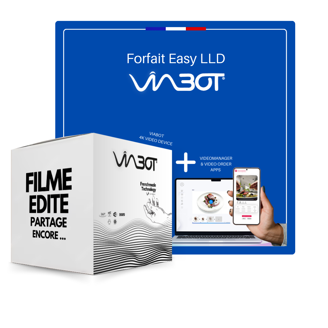 ACHAT Matériel + ENGAGEMENT: VIABOT® by vimersio - Studio vidéo 360° + photo packshot + Caméra 4K intégrée + 89 euros/mois sur 24 mois